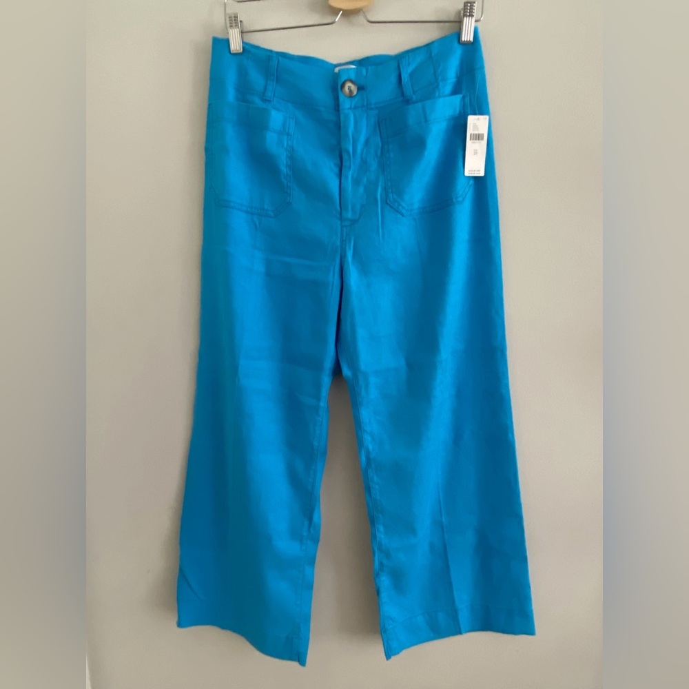 Anthropologie The Colette Cropped Wide-Leg Pants by Maeve Linen Edition - Picture 3 of 8